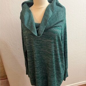 a.n.a Women's Green Cowl Neck Sweater